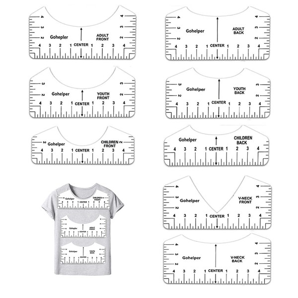 T-shirt Ruler, T-Shirt Vinyl Tool, T-shirt Ruler Guide, Ruler Vinyl, T-Shirt Instructions Ruler, Alignment Ruler, T-Shirt Centering Tool for Adults, Youth and Children