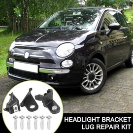X AUTOHAUX Front Right Headlight Head Lamp Bracket Lug Repair Kit 51816681 for Fiat 500 2013-2016