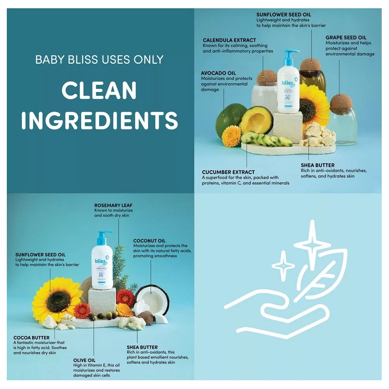 Bliss Baby Bath Bundle, 2-in-1 Shampoo + Body Wash &