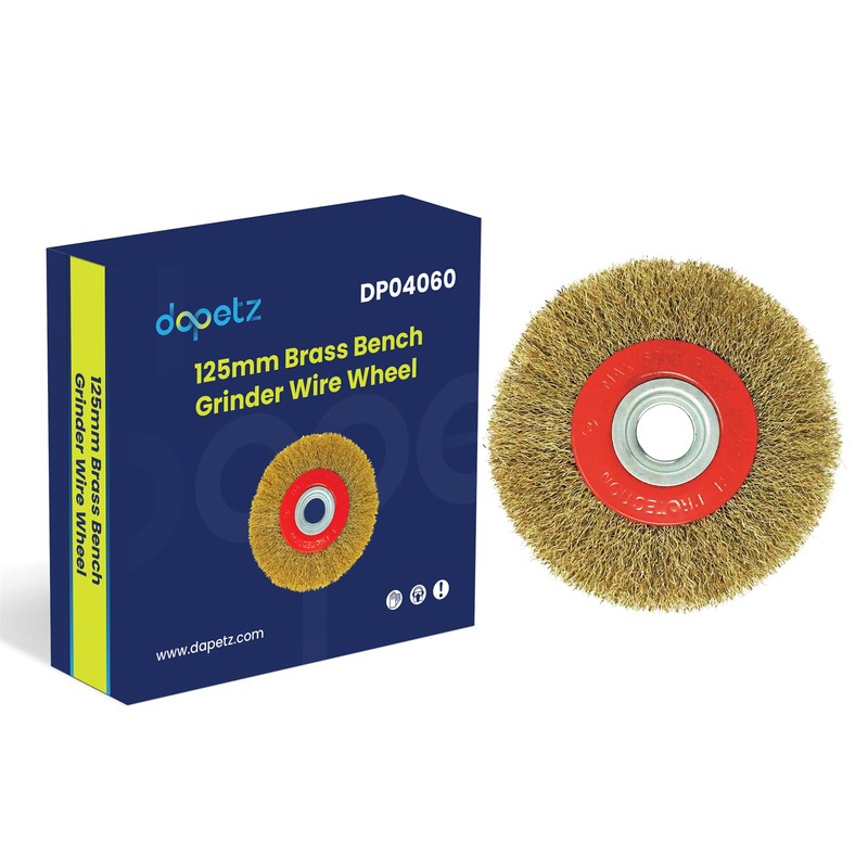 Dapetz ® Brassed Steel Wire Wheel 125mm X 20mm For