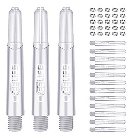 CyeeLife 15pcs Dart Shafts with 20pcs Metal o Rings,5 sets Plastic stems Clear 35mm