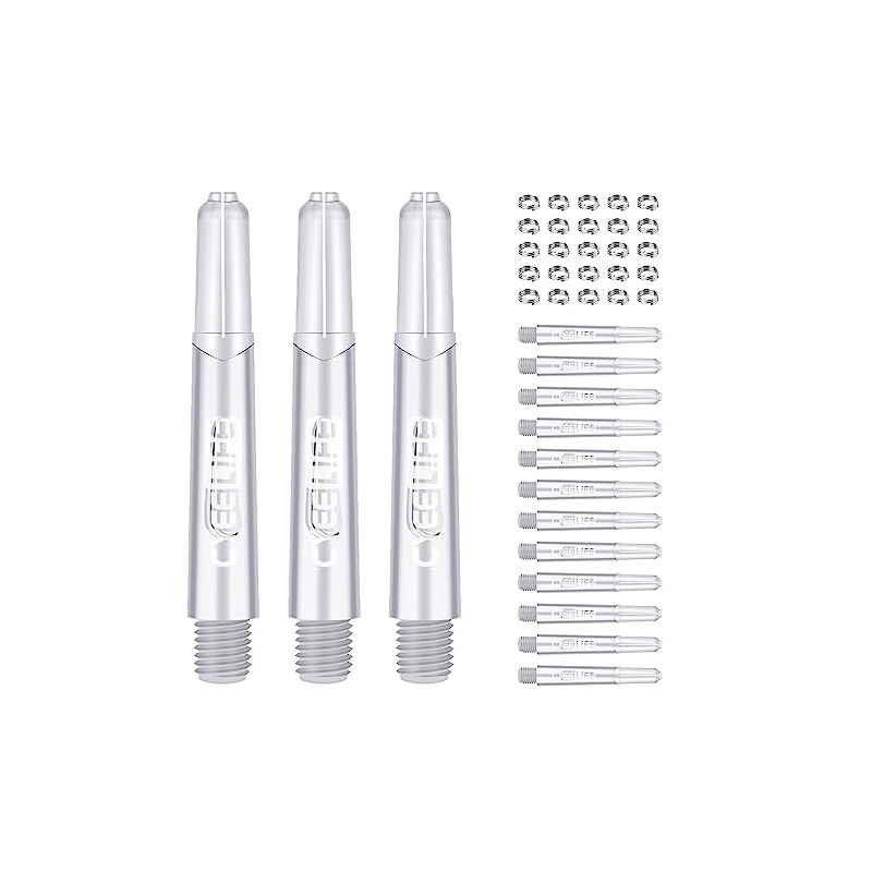 CyeeLife 15pcs Dart Shafts with 20pcs Metal o Rings,5 sets