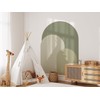 Coloritto Olive Green Modern Arch Wall Decal | Peel and