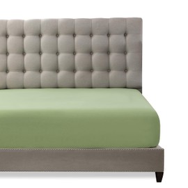 Toodou Hotel Luxury Fitted Bottom Sheet-Comfortable and Durable Fitted Sheets-The Mattress Covers are Made of Premium Fabric and Have Great Breathability-Double Size 14" Deep,Sage Green