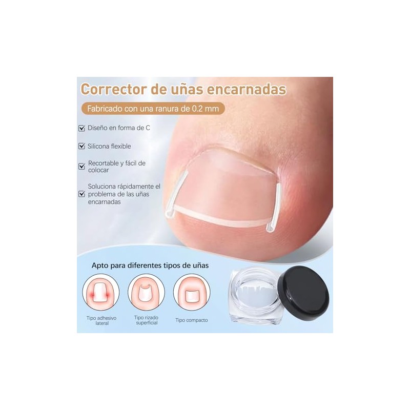 LUSCOR Kit Para Uñas Enterradas,Professional Ingrown Toenail Set,Pegatinas Para Uñas,