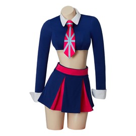 RoleplayCos Disfraz de Fook Yu Fook Mi de Austin Twins, disfraz sexy de colegiala con corbata para mujeres adultas (L, azul)