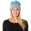 LES POULETTES - Hat 100% cashmere 6-ply two-tone colours, turquoise