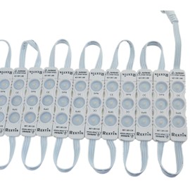 Rextin Super Bright 110V 100pcs New Model 2835 3 LED Module White120-150LM Per Module Waterproof Decorative Light for Letter Sign Advertising Signs with Tape Adhesive Backside (White)