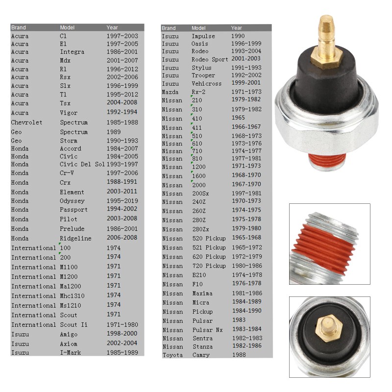 VEHITO 1984-2005 Honda Civic Oil Pressure Sensor Direct Fit 37240P2FA01
