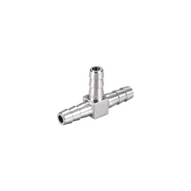 sourcing map 1/4-Inch (6mm) Hose ID Barb Fitting Stainless Steel 3 Way T Shaped Union Home Brew Fitting