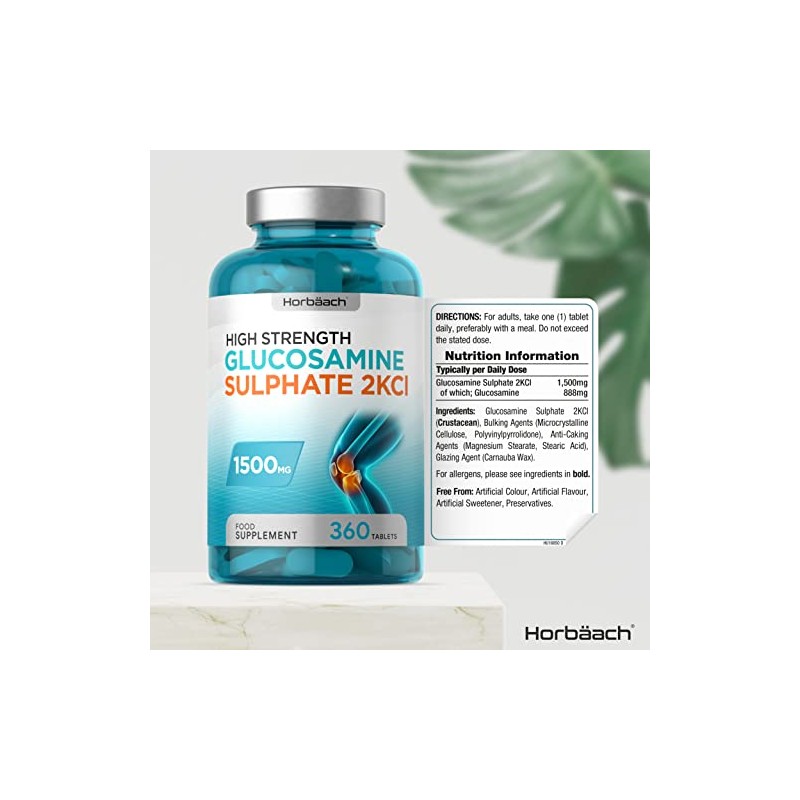 Glucosamine Sulphate 2KCL Supplement 1500mg | 360 Tablets | High
