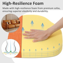 Shinnwa Dining Chair Cushions Set of 6, High-Resilience Foam Windsor Seat Pads, Kitchen Chair Cushions with Ties & Textured Cover, 6 Pack, 16.5 x 15.5 x 2, Burnt Orange