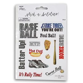Craft Supply Baseball Icon Stickers Adhesive Decals for Crafts, Cardmaking, Scrapbooks & More – 28 Pc 965392 0