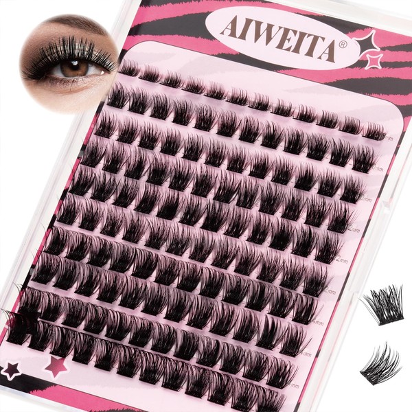 AIWEITA Individual Cluster Lashes D Curl 8-16Mix Lash Clusters Eyelashes