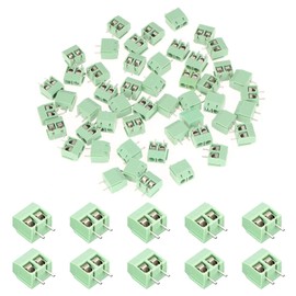 Agatige 50 Pcs PCB Screw Terminal Blocks, Regleta Conexion Terminales De Tornillo, Barreras Eléctricas Conexión Rápida De Cable, Conectores Electricos, Caja de Conector de Unión en Línea