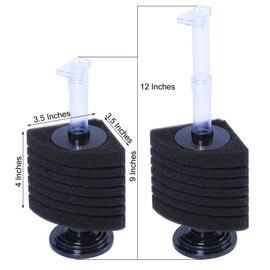 AQUANEAT Aquarium Bio Corner Sponge Filter, for Breeding Shrimp Nano Fish Tank, up to 55Gal