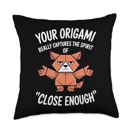 Funny Origami Animal Design for Paper Art Enthusiasts Throw Pillow