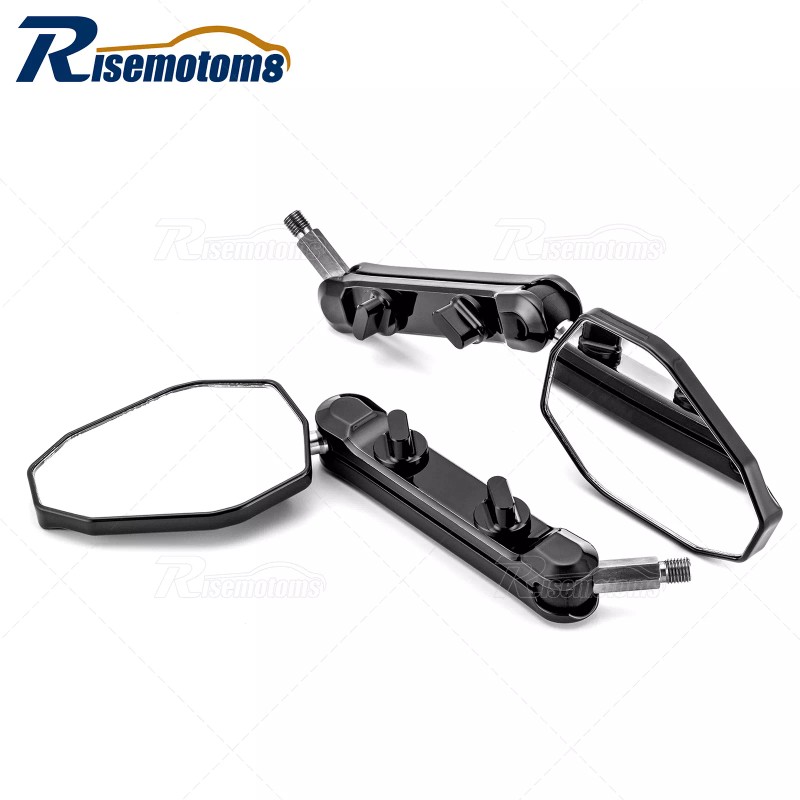 Risemotom8 RAM Ball Mount Motorcycle Rear View Side Mirror For