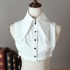 Nawwgy Women Vintage Wide Lapel False Fake Collar Button Detachable