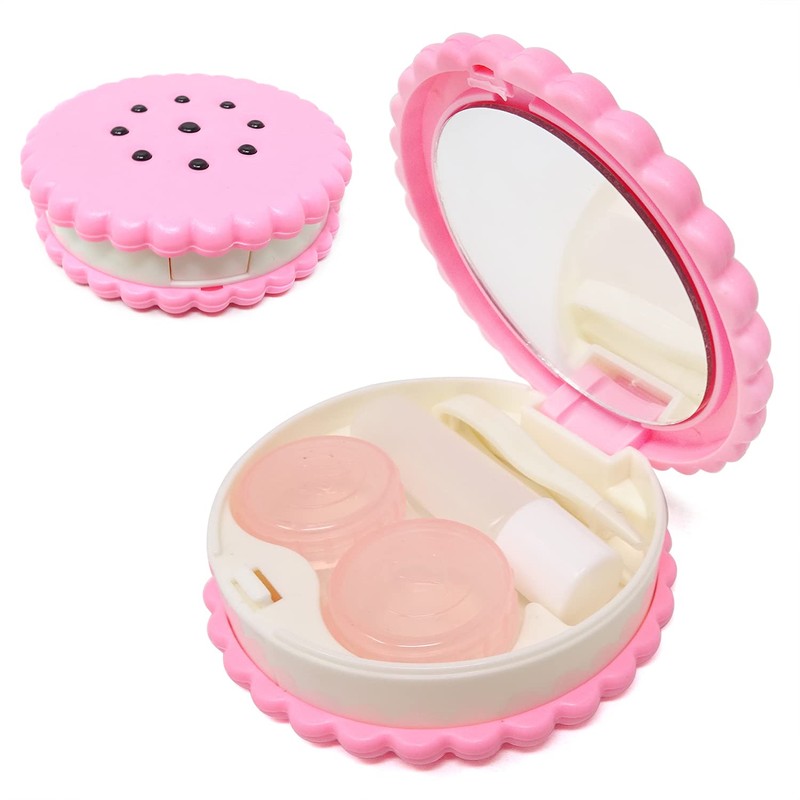 Honbay Cookie Shaped Contact Lens Case Travel Contact Lens Box