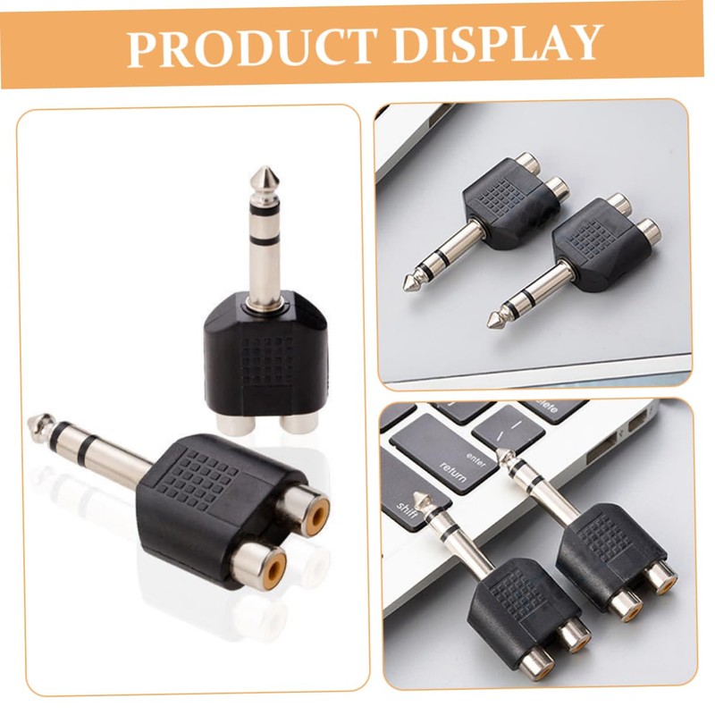 Kisangel 3pcs RCA to Audio Adapter Y Splitter Converter for