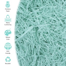 200 g Raffia Filling Material Gift Hamper Shred Shred Paper Gift Filling for Party Hamper Filling and Gift Packaging for Gift Box Decorations (Blue Green)