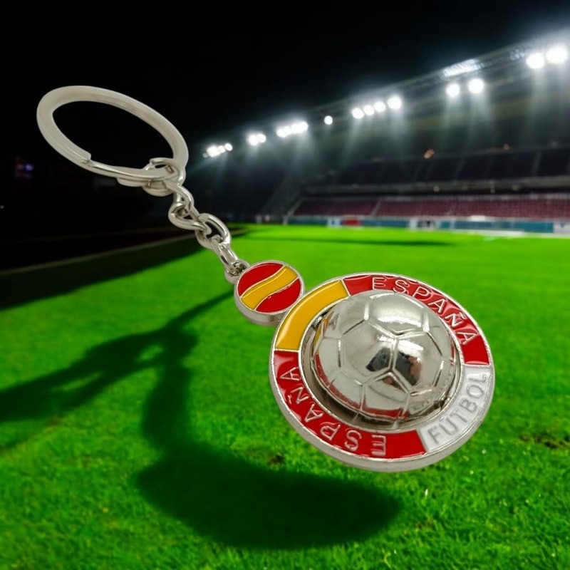 BDM - Llavero con balón y bandera de España, silver