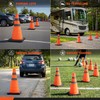 BATTIFE Collapsible Traffic Cones, Reflective Safety Cones with Black Base