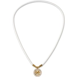 BANDEL Health Accessory Necklace, Healthcare Necklace, Earth Mini, 18.5 inches (47 cm), White x Gold