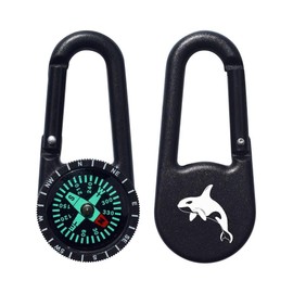 Azeeda 'Orca Whale Jumping' Compass Keyring (KC00034915)