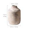 Ceramic Rustic Vase,Hand-Painted Decorative vase with Oblique Grooves Surface,Boho Vase