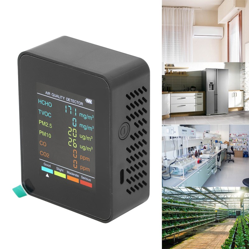 Air Quality Monitor Portable LCD Backlight Screen CO2 TVOC HCHO
