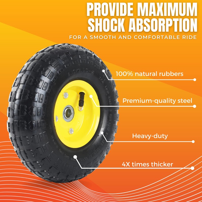(4 Pack) AR-PRO 4.10/3.50-4" All Purpose Utility Air Tires and