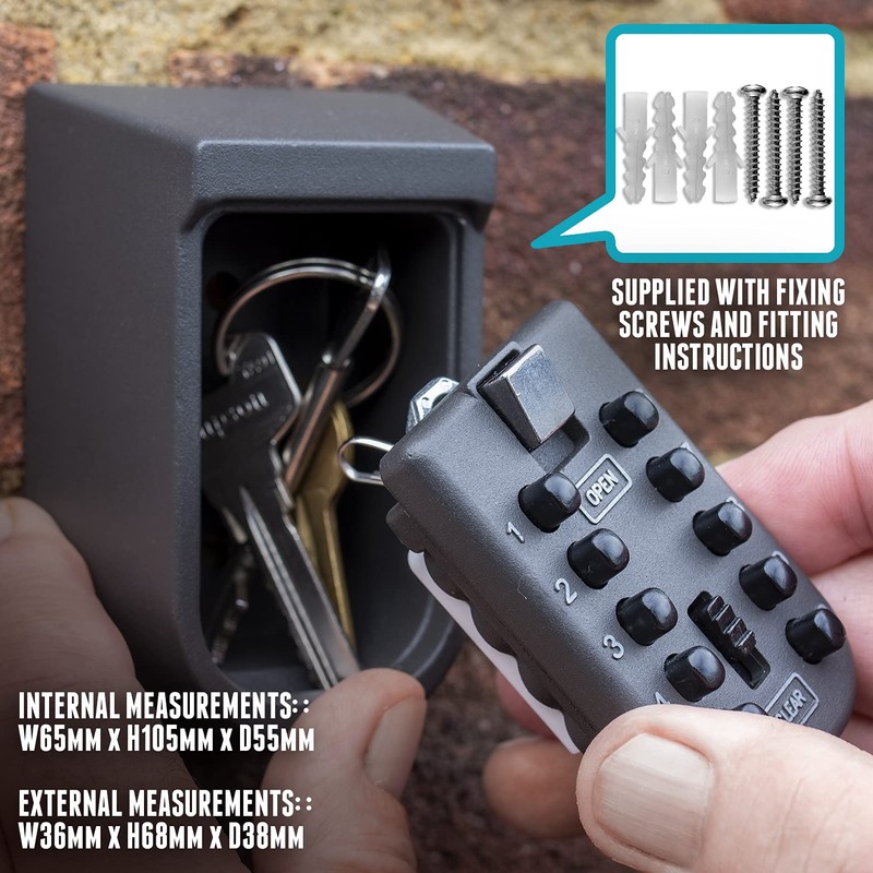 UK Security Supplies - Push Button Wall Mounted Key Safe