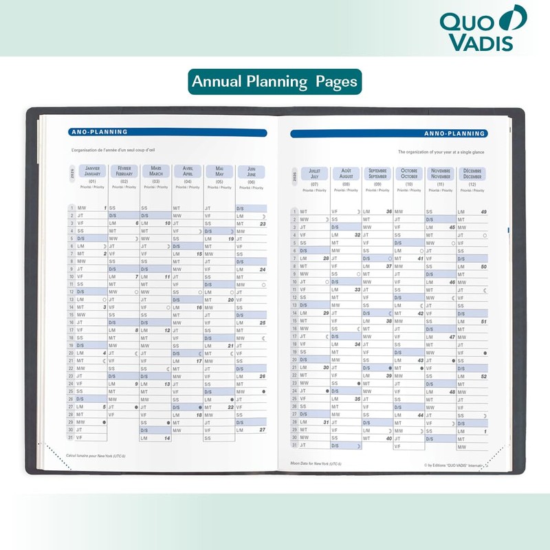 Quo Vadis 2026 Refill for Hebdo - Bi-Lingual (EN/FR) -