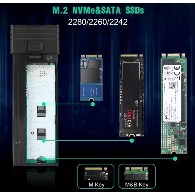Reagle Enclosure for M.2 NVMe/SATA SSD, USB 3.2 Gen 2
