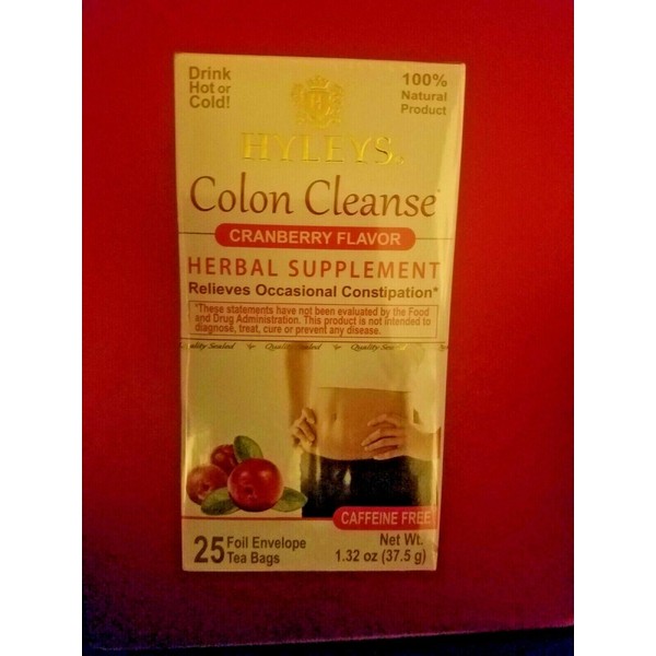 HYLEYS COLON CLEANSE CRANBERRY FLAVOR HERBAL SUPPLEMENT RELIEVES CONSTIPATION