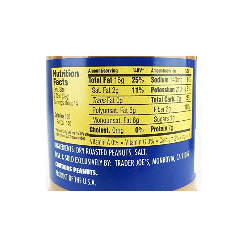 Trader Joe's Crunchy Salted Peanut Butter From Unblanched Peanuts, 3
