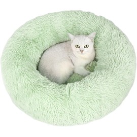 Toyuxe Pet Bed, Dogs, Cats, Pet Cushion, Pet Supplies, Fluffy Bed, Soft, for Sound Sleep, Year-Round Use, for Small Dogs, Single Bed, 15.7 inches (40 cm), Green