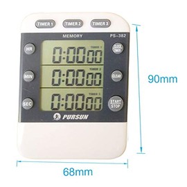 284 PPLS Triple Stopwatch Lab Timer High Type