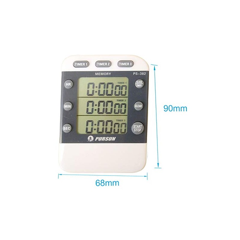 284 PPLS Triple Stopwatch Lab Timer High Type