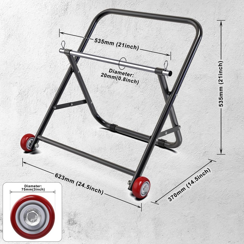 Insaga Cable Caddy for Spool with Wheels- Foldable Wire Spool