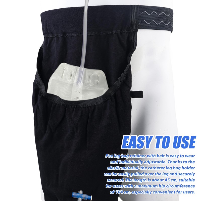 Katheter Beinbeutel Halter, Katheter-Beinbeutelhalter mit Gürtel, Urin-Beinbeutel-Halter Abdeckung Urinbeutelabdeckung Katheter-Ärmeln