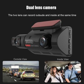 Dash Cam for Car Security Camera Front and Inside Vehicle Camera Dual DashCam Backup Camera, 3 Inch IPS Screen Video Recorder G-Sensor Night Vision Truck Camera
