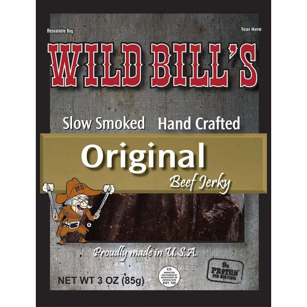 Wild Bill's 3oz Hickory Smoked Beef Jerky Packs (4 re-sealable