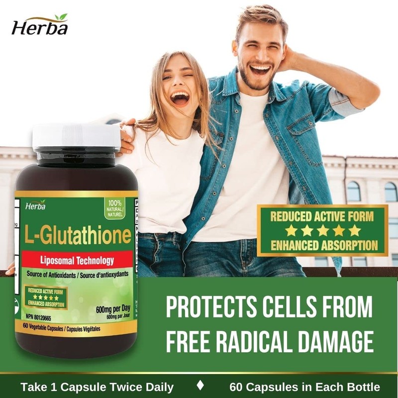 Herba Liposomal Glutathione Supplement - 600mg Per Day | 60