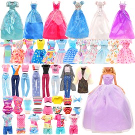Barwa 21 Set Doll Clothes 3 Party Gowns 2 Coats 6 Outfits Tops and Pants 7 Fashion Floral Dresses 3 Swimsuits Bikini for 11.5 Inch Girl Dolls