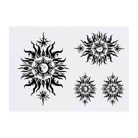 Azeeda 4 x 'Stammessonne ' Temporäre Tattoos - Wasserfest, Hautfreundlich & Ungiftig · Transfers in Verschiedenen Größen (TO00076292)