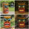 qzzwbbtc Tiki Head Solar Statue Light for Garden Decor and
