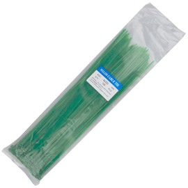 Green Cable Ties, 300mm Pack of 100, Premium Nylon Zip Ties, Multi-Purpose Plastic Tie Wraps, Secure Self-Locking Mechanism, for Home, Garden, Office and DIY